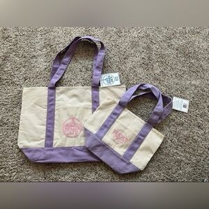 2 pcs Large and Mini Lavender trader Joe’s tote